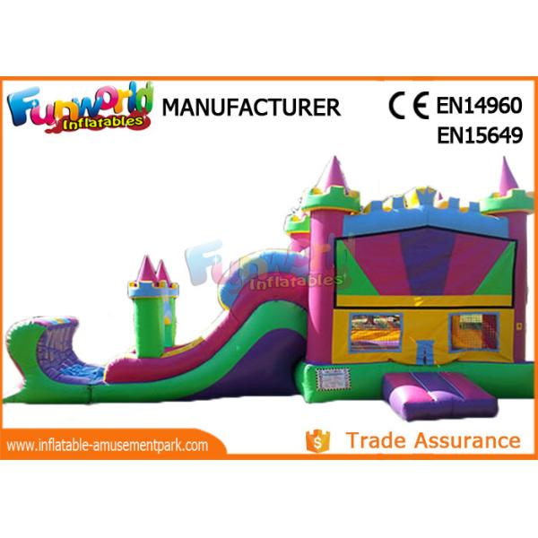 Buy Kids Inflatable Bouncer Slide , 0.55mm PVC Tarpaulin Combo Castle at wholesale prices