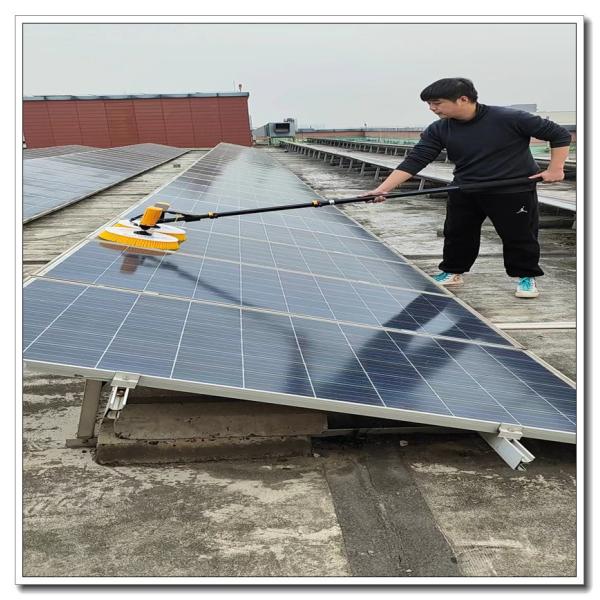 Two Disc Brushes Rotating Solar Panel Cleaning Tool with Precision Boost Energy