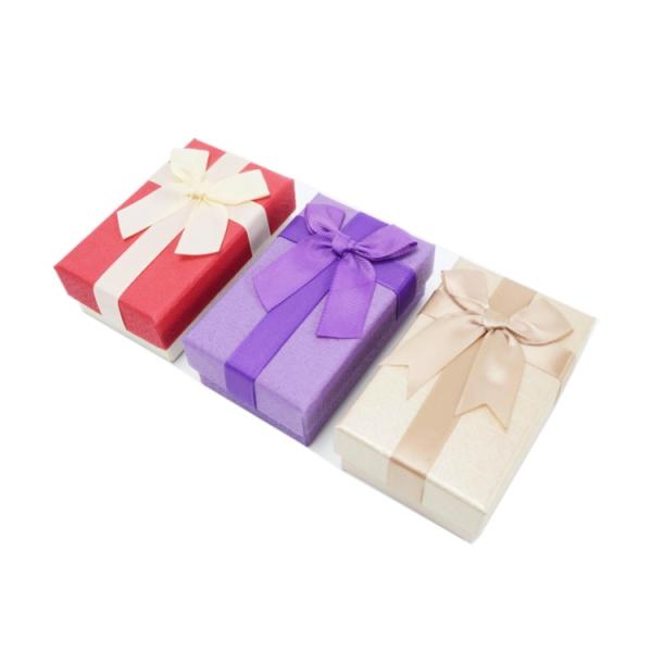 Custom Logo Color Box for Small Paper Jewelry Packaging Ribbon Bow Retail Stand Box