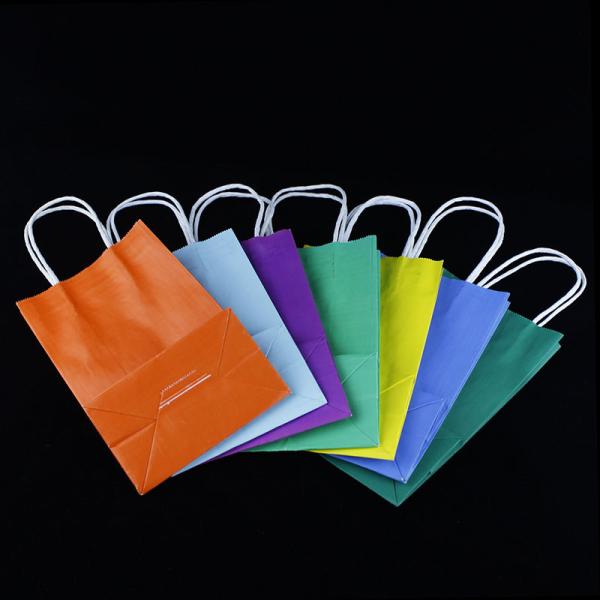 Recyclable Foil Lined Paper Bags With Handle Kraft Food Take Away Packing