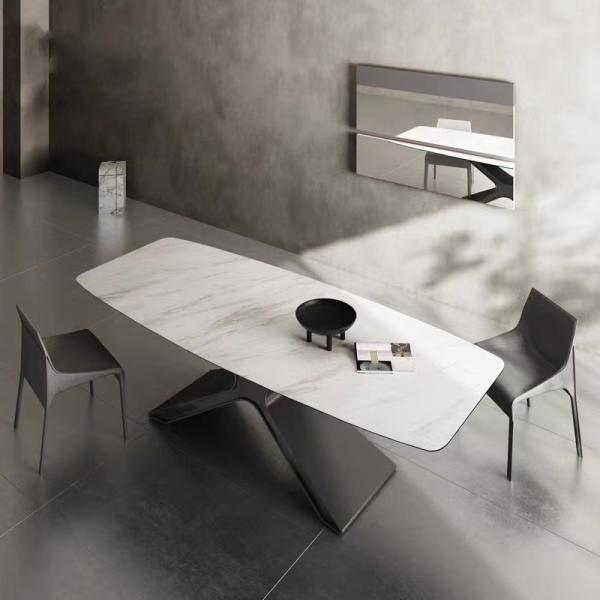 Buy Ceramic Marble Dining Table With X-Steel Base Dining Table at wholesale prices