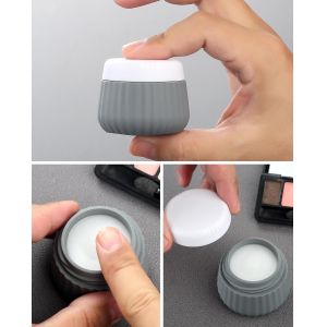 8 Items Combo Silicone Travel Bottle Set Gray Leak Proof 90ml 30ml Jars
