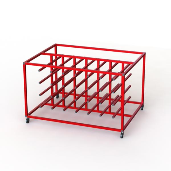 Vinyl Rolling Metal Table Stand With Double Sides Knocked Down