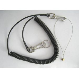 Good Strong Carabiner Lock Coiled Lanyard Tether Protect Tools