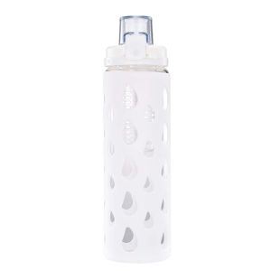500ml Reusable Glass Motivational Water Bottle With Time Marker Reminder