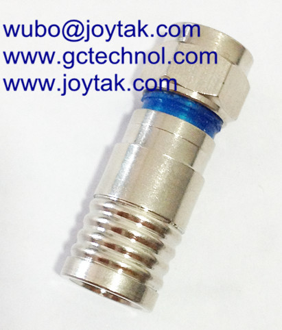 F male Compression Connector Waterproof 75ohm for RG6 Coaxial Cable all brass