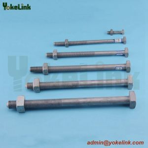 HDG Carbon steel square head machine bolt with nut