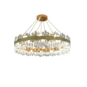 110V 240V E12 E14 Brushed Stainless Steel Entryway Chandelier Lighting For