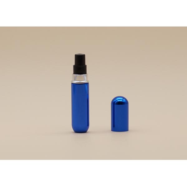 Buy Blue Reusable Perfume Spray Bottle Aluminum Sheathed Oxidized Surface Handling at wholesale prices