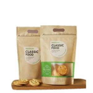 China Zipper lock Kraft paper Stand up Dry Food bag with Window to packing dried fruit on sale