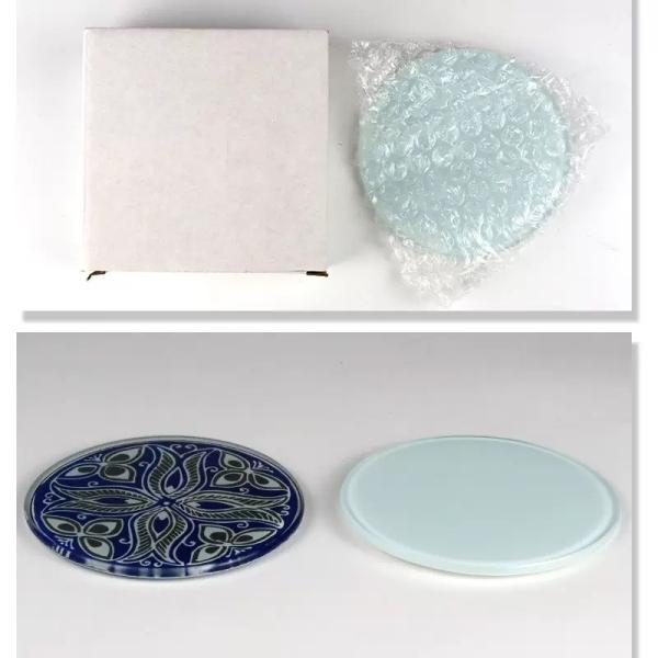 Customized Sublimation Glass Coaster Blanks For Photo Printing 10cm Size