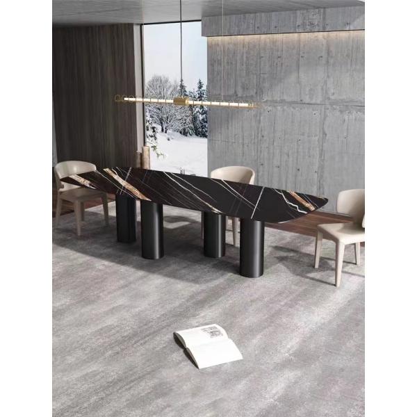 Luxury Ceramic Marble Top Dining Table with 8 Chairs 1.6cbm/pc