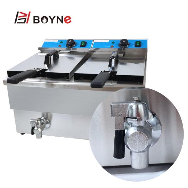 Buy Temperature Control Double Tank Electric Fryer For Potato Chips at wholesale prices