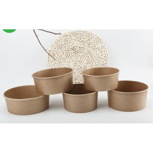 Buy Microwavable Customised Kraft Paper Bowls , Small Paper Bowls With Lids at wholesale prices
