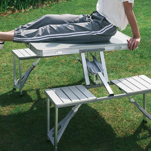 General Portable Space-saving One-piece Camping Table and Chair Set for Outdoor Travel