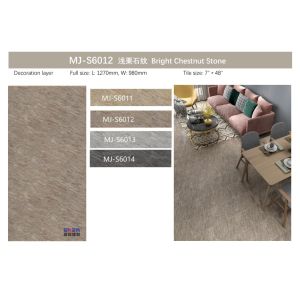 Chestnut Stone Pattern Vinyl Flooring 0.3-0.6mm Home Deco Fireproof Bright GKBM