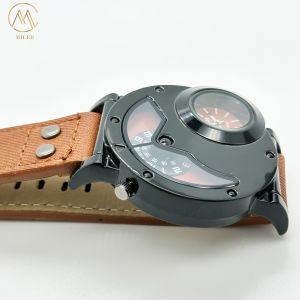 Precise Men Quartz Wrist Watch Double Movement With Denim Strap