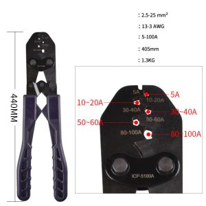 Crimper Crimping Tool Plier And 70pcs Open Barrel Copper Ring Lug Terminals