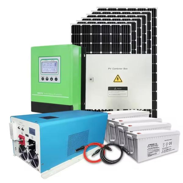 Buy Commercial Hybrid Grid Solar Pv System Solar Kit Home Energy Storage For Power Systems at wholesale prices
