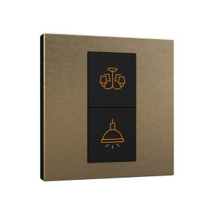 RS485 86mm Wall Light Switch 3 Gang With Brushed Metal Surface