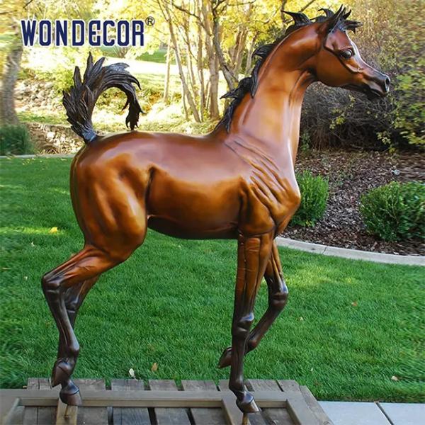 Outdoor Custom Bronze Sculpture 190cm Arabian Horse Sculpture
