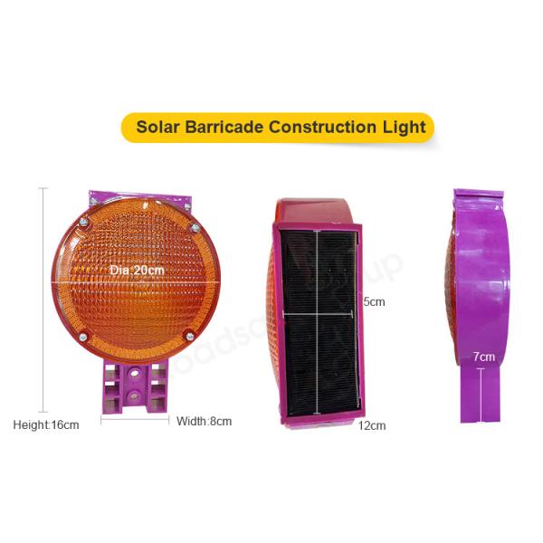 Israel Market Yellow Purple Solar Powered Road Traffic Warning Light for High Visibility Safety
