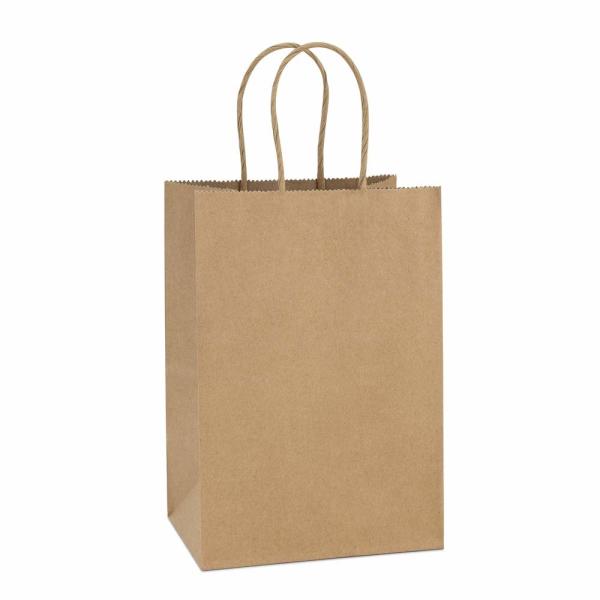Buy Brown Kraft 200gsm CMYK 26x12x33cm Non Woven Paper Bag at wholesale prices