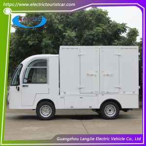 Two Seats Food Truck Electric Luggage Cart Enclosed Cargo Box 900kg Payload For