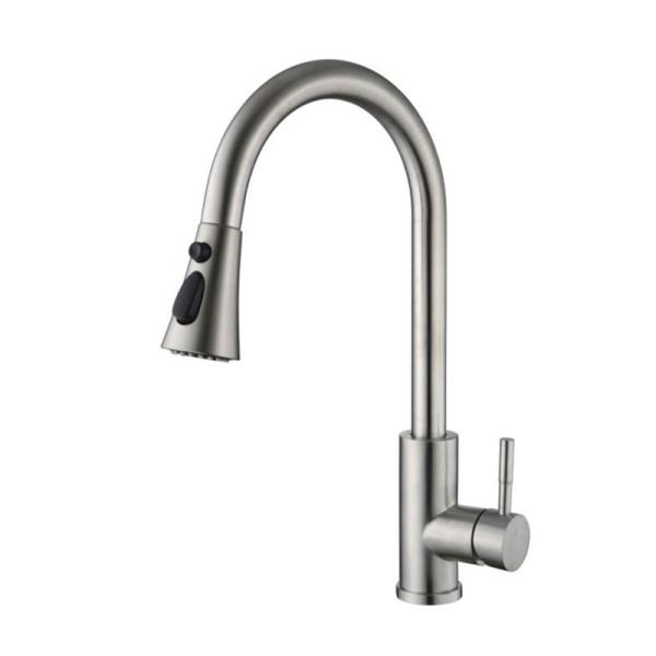 Buy Brushed Kitchen Mixer Faucet , SUS304 Pull Down Sprayer Kitchen Faucet at wholesale prices