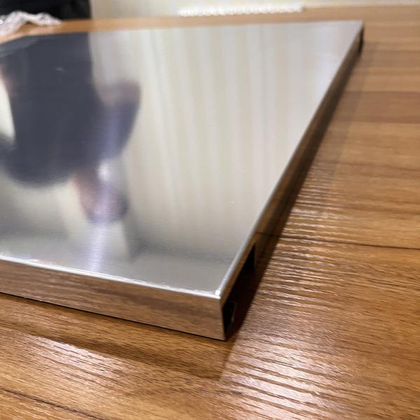 600x600mm Aluminum Metal Ceiling Non Perforation Aodnized Half Mirror Aluminum Hook On Panel