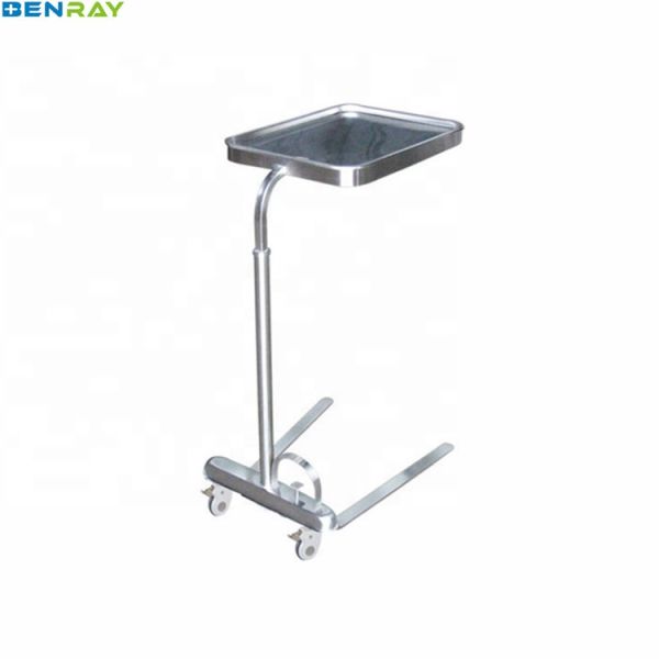 BR-SOT04 Height Adjustable Hospital Tray Stand With Post Mayo Trolley