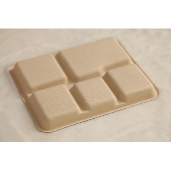 5 compartments Biodegradable Straw pulp food containers paper food trays