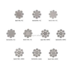 Nominal Tensile strength 1670MPa 8xK19S / 8xK26WS / 8xK31WS / 8xK36WS / 8xK41WS