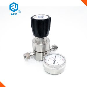 High pressure single stage oxygen pressure regulator with gauges