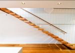 Prima Prefabricated Open Tread Stairs With Glass , Unique Floating Appearance