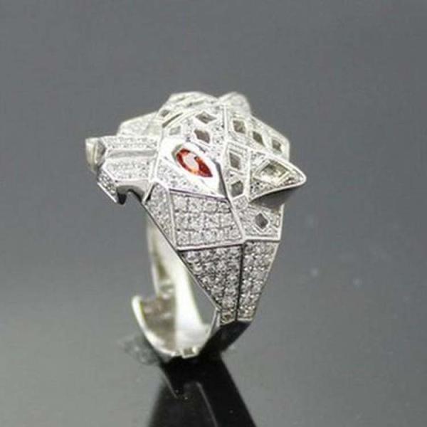 Women Jewelry Lion Sstyle 925 Silver Cubic Zircon Ring (F01)