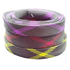 Quality Pattern Nylon braided sleeve Electrical wire protective expandable polyester sleeving for sale