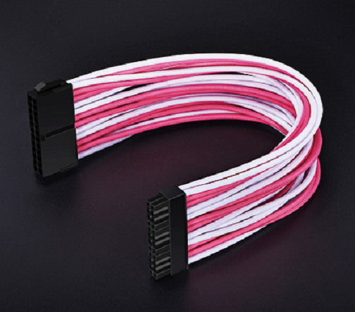 Brand new 24Pin motherboard Power Supply Extension Cable Braided Sleeved Extension Cable 30cm