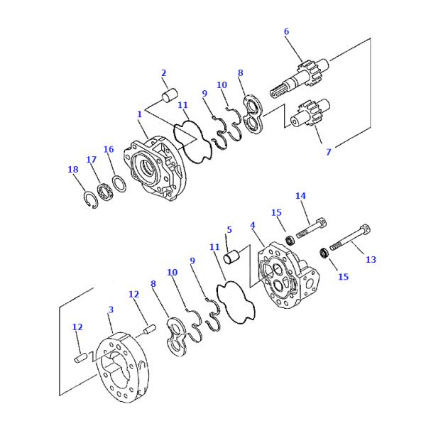 705-14-41040 705-12-44010 Hydraulic Gear Pump For WA500-3 WA470-1 WA450-1