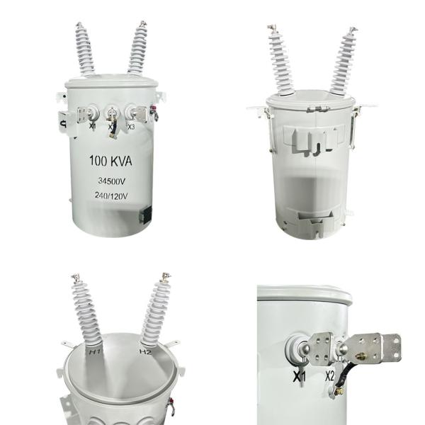 100KVA Single Phase Pole-Mounted Distribution Transformer Oil Immersed 34.5KV Manufacturer