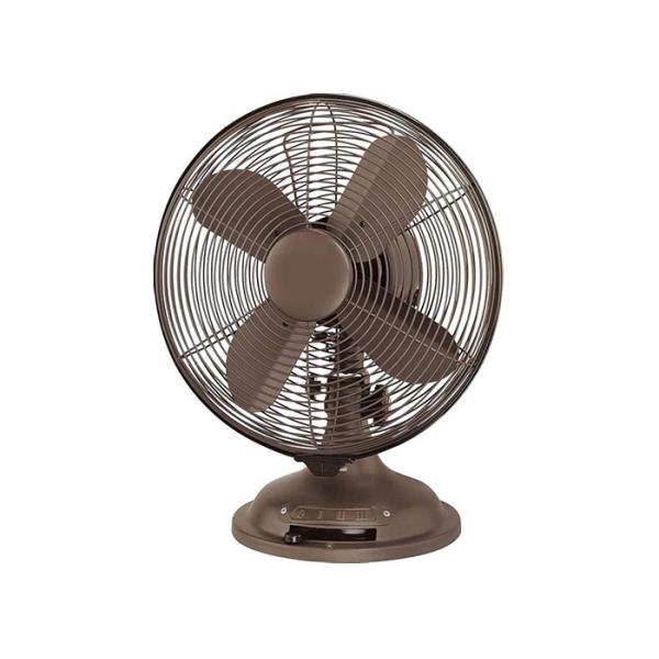 1.2M Height Retro Electric Oscillating Deak Fan Brushed Nickel For Bedroom