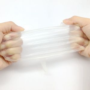 Stretchable high quality reusable silicone food storage and silicone suction lid