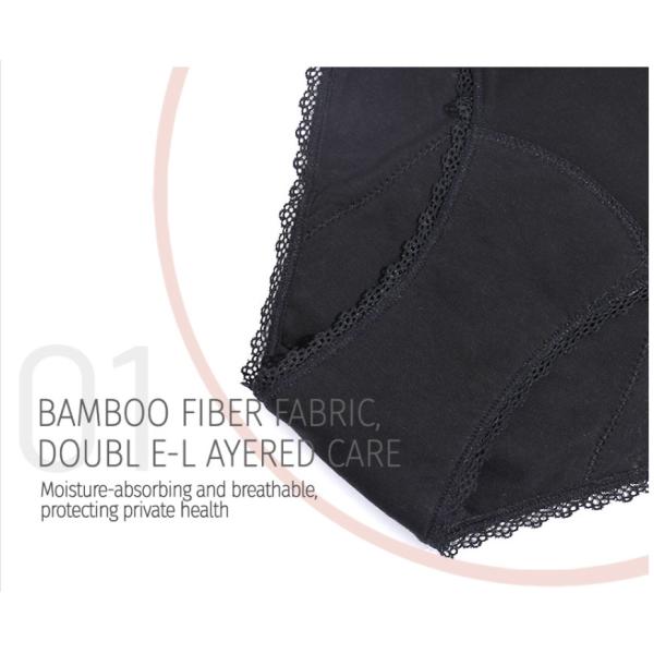 Leak Proof Bamboo Girl Period Panties Underwear Transparent Sexy Lace Viscose Briefs
