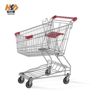100 Liter Hand Push Supermarket Grocery Shopping Trolley Cart Q235 Steel