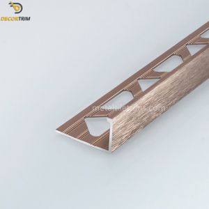 Decorative External Corner Tile Trim , Bright Rose Gold L Angle Tile Trim