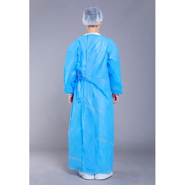 Buy 45g SMMS AAMI LEVEL 2 Disposable Blue Isolation Gowns at wholesale prices