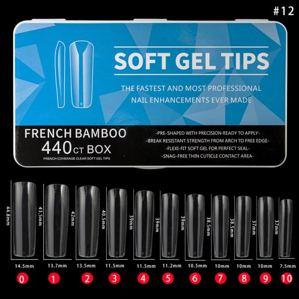 550 PCS High Quality Wholesale Full Cover French Transparent Oval Extension Fake Nails for Manicure Tools