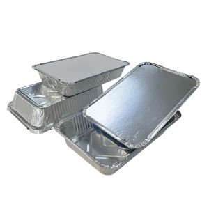 Food Packing Oblong Aluminum Container with Lids and Environmental Friendly