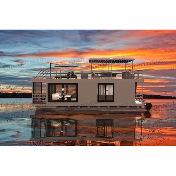 Aluminum Floating Boat Hotel Luxury And Comfort Water Double Deck Houseboat