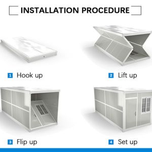 Standard 40ft Folding Container House Mobile Flat Pack Prefab Home
